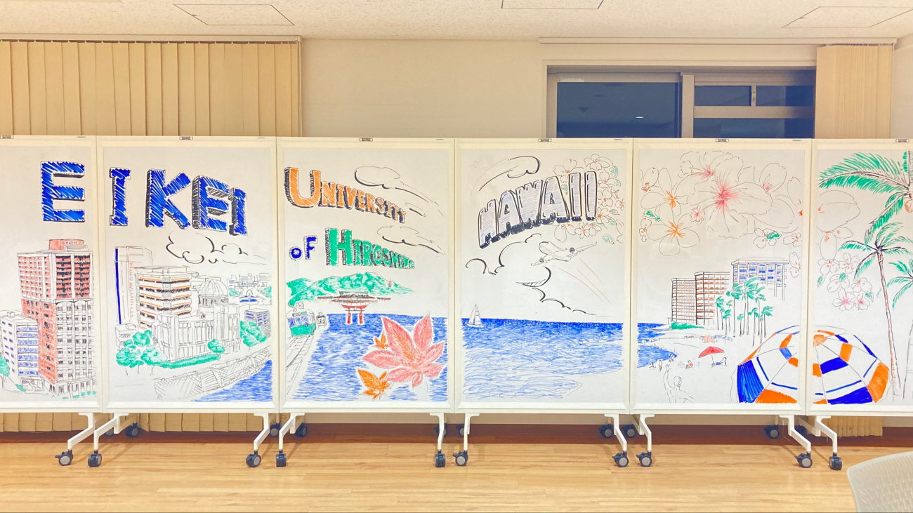 学生が制作したウェルカムボード
Welcome board created by students